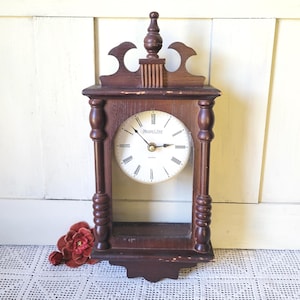 Vintage Michael C. Fina Wooden Wall Clock Case - Assemblage Arlered Art Supply - Salvaged Steampunk Craft Supply - Untested As-Is