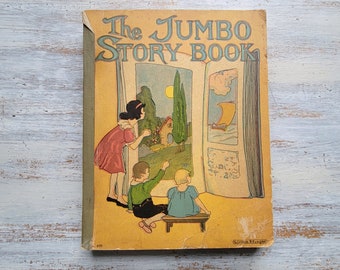 1926 The Jumbo Story Book Vintage Children's Saalfield Santa Claus