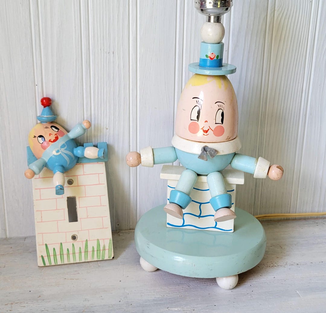 Vintage Humpty Dumpty Wooden Nursery Lamp and Light Switch Cover - Etsy