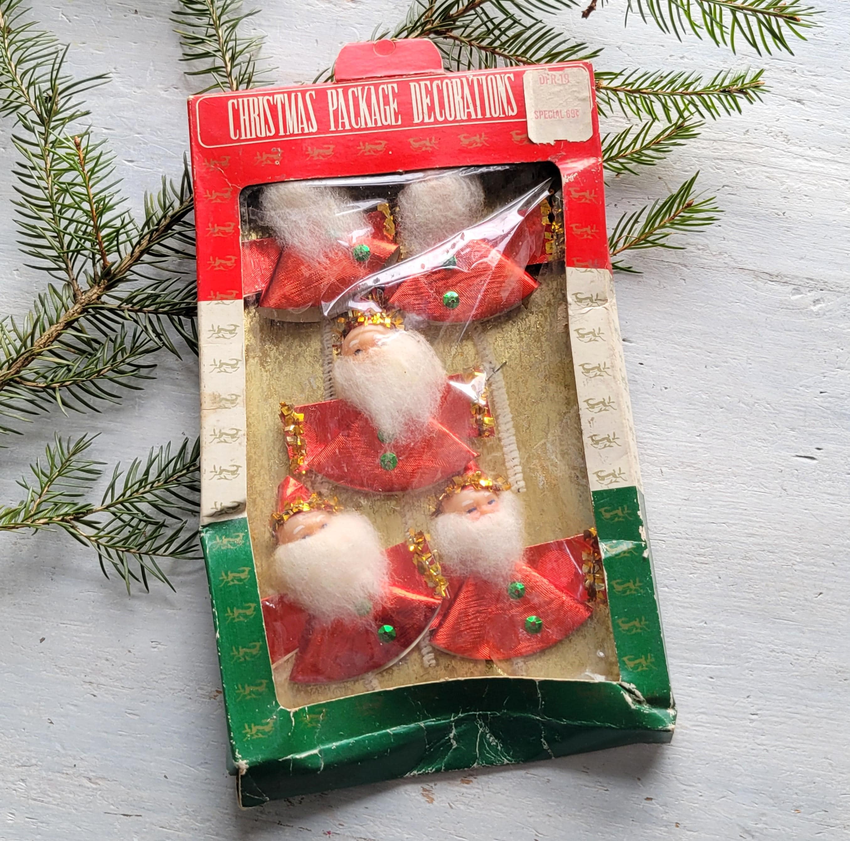 Vintage Weihnachtsmann Paket Tie-Ons Weihnachtsdekoration Lot
