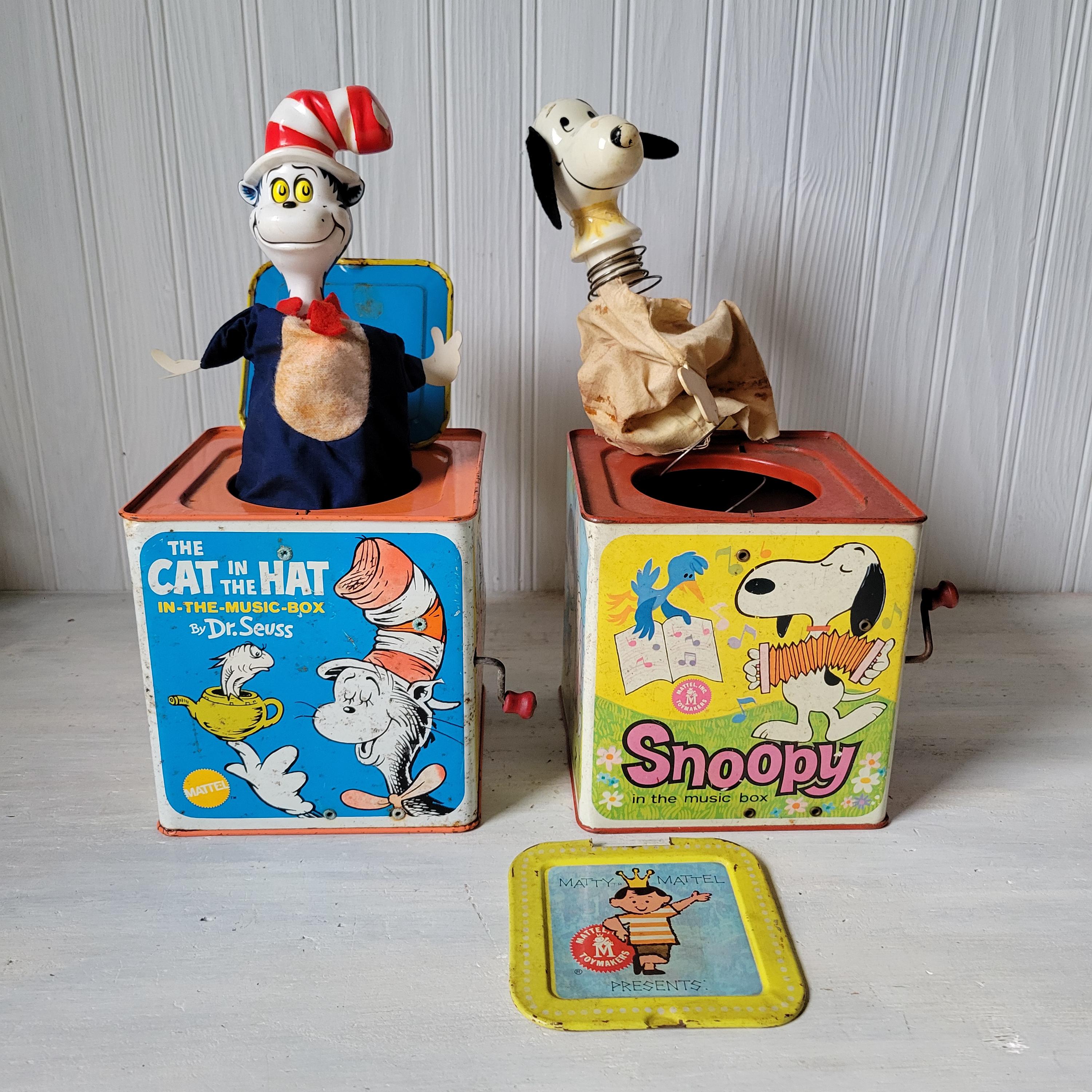 Music Box Mattel Snoopy Jack In The Box Vintage Snoopy In