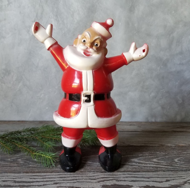 Vintage ard Plastic Santa Claus Candy Container 1950's Etsy
