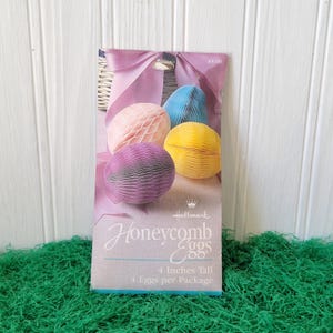 Vintage Hallmark Honeycomb Easter Eggs Original Package 4&quot; Eggs