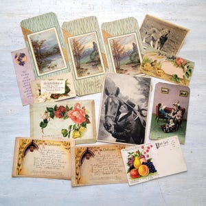 Lot de cartes postales éphémères victoriennes anciennes