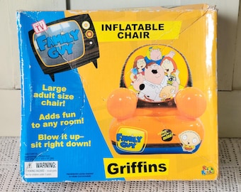 Vintage 2004 Family Guy Inflatable Chair Adult Size - The Griffins Blow Up Chair - New in Box - Kidz Kraze Y2K Cartoon Memorabilia