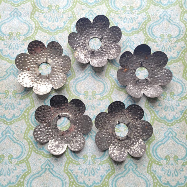 5 Antique Diamond Ray Heavy Metal Flower Shaped Light Reflectors