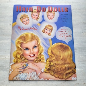 Uncut Vintage Hair-Do Dolls Cut-Out Paper Doll Book Repro 1985 Merrimack