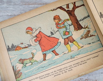 1908 Juvenile Painting Gallery Antique Children's Coloring Paint Book