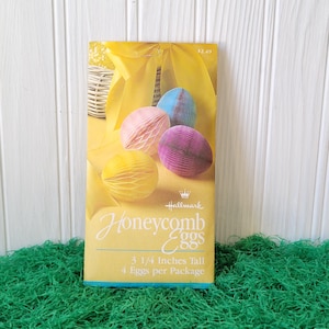 Vintage Hallmark Honeycomb Easter Eggs Original Package 3 1/4&quot; Eggs