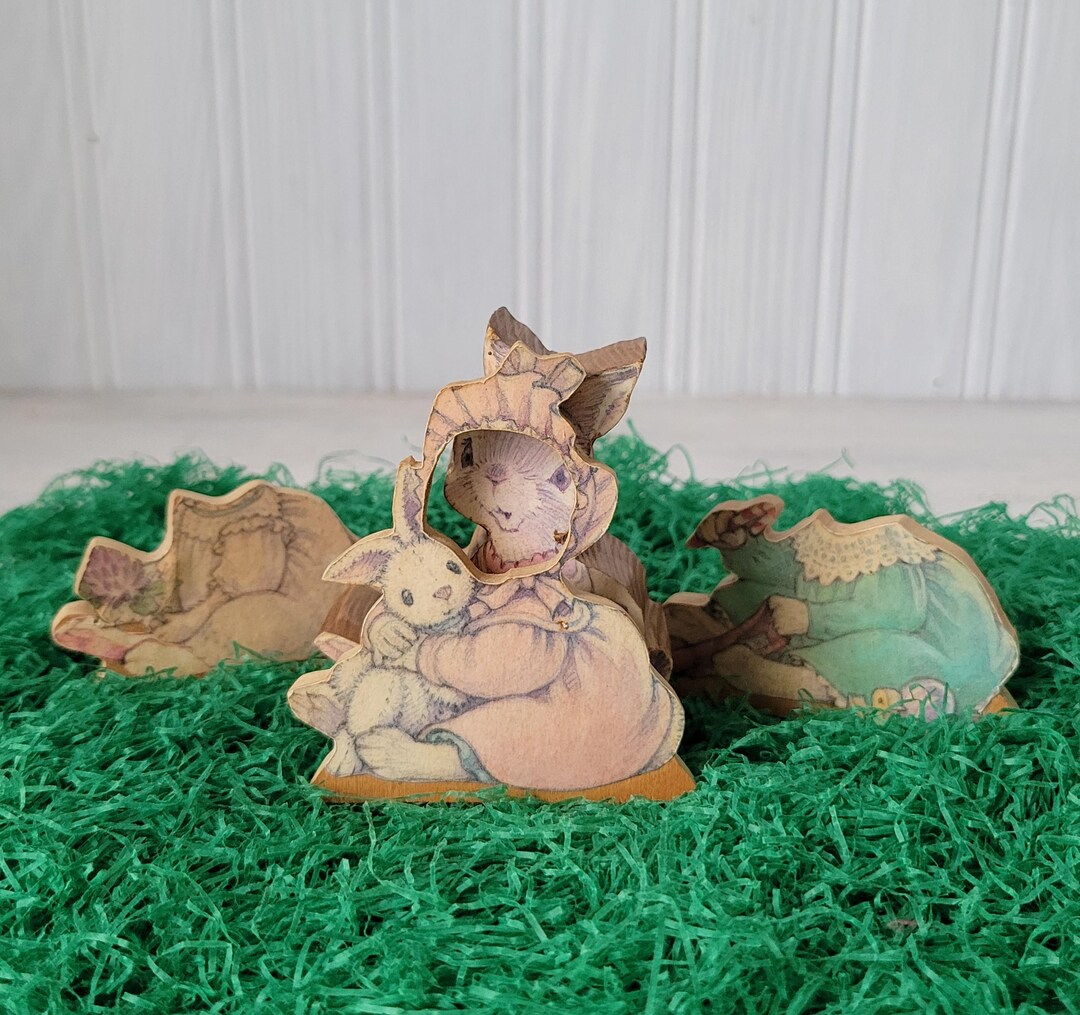 Vintage Wooden Stand up Bunny Easter Doll Decoration - Etsy