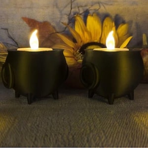 Mini Halloween 2 Stk Spooky Kessel Teelichter Halter