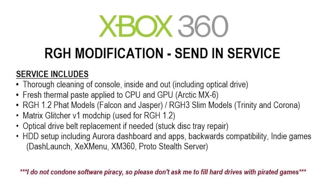 Xbox 360 RGH Modification Send in Service Canada