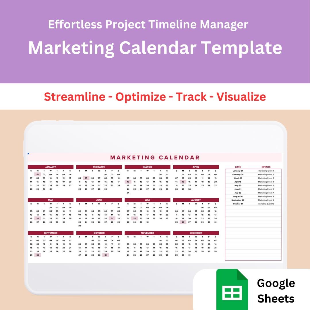 Marketing Calendar Template Editable & Easy to Use Digital Download - Etsy