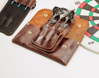 Personalized Leather Darts Case: Handmade Dart Holder