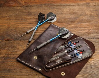 Leather Darts Sleeve for 3 Darts, Custom Dart Holder, Gifts for Men