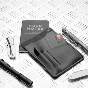 Leather Field Notes Holder, Fisher Space Pen Pouch, Pocket Organizer, Leather Wallet Pen Pocket
