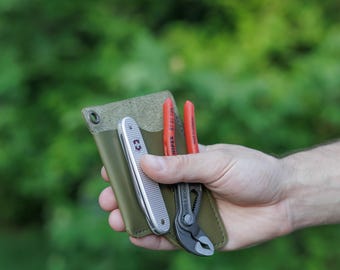 Knipex Cobra 125 & SAK Holder EDC Gear Pouch, Leather Knipex Sheath, Every Day Carry, 50th Birthday Gift