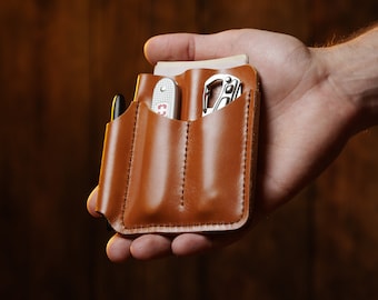 Leather EDC Pouch, Front Pocket Organizer, Everyday Carry Wallet