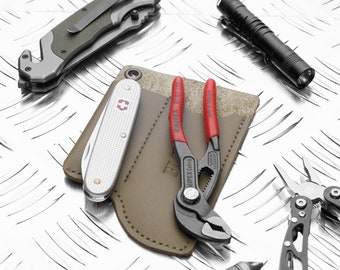 Leather EDC Gear Pouch, Knipex Cobra 125 & SAK Holder, Flashlight