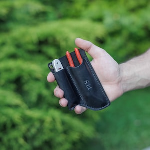 Bolsa táctica de cuero EDC, organizador de bolsillo frontal para equipo de supervivencia, billetera utilitaria personalizada, regalos de viaje personalizados para hombre