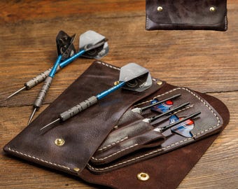 Leather Darts Sleeve for 3 Darts, Custom Dart Holder, Father’s Day Gift Dad