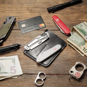 Leather Knife Wallet, Leather Pocket Organizer, 40th Birthday Gift