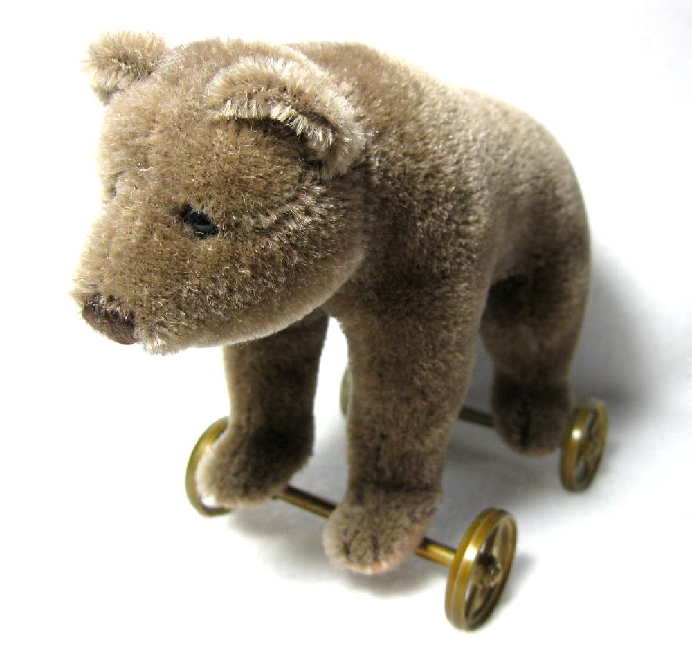 Steiff Bear on Wheels 1985 Replica Vintage | Etsy