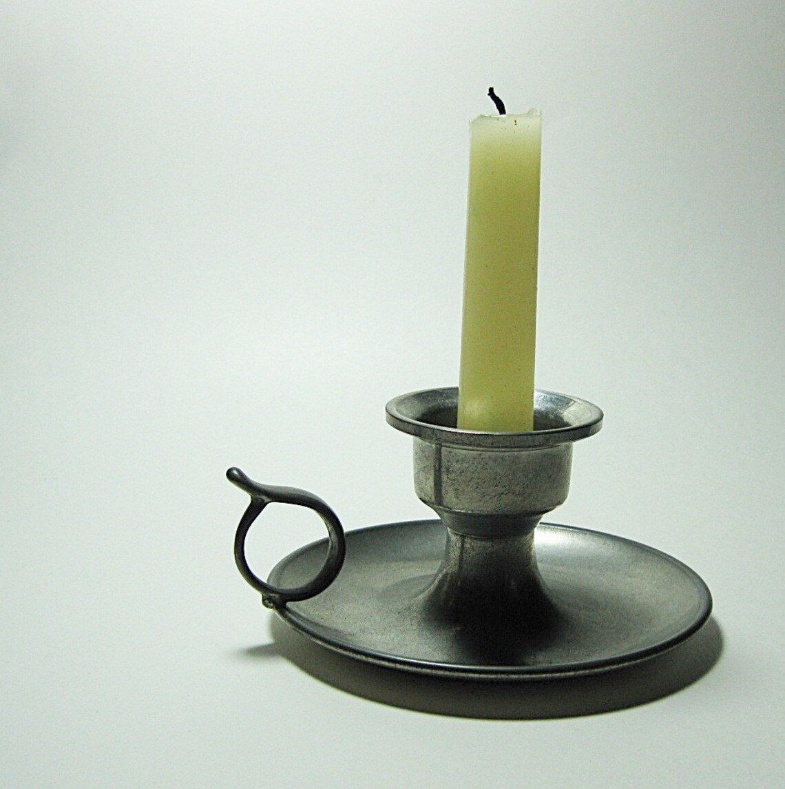 Vintage Pewter Chamber Stick Candle Holder Woodbury Etsy