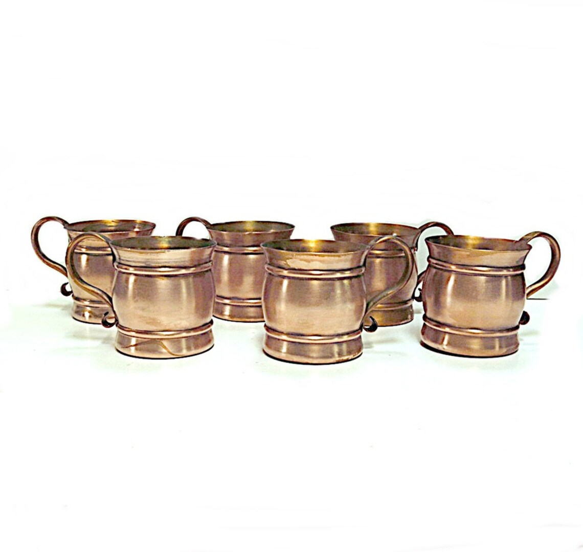 Gregorian Copper Mugs Set of 6 1960s Vintage Etsy