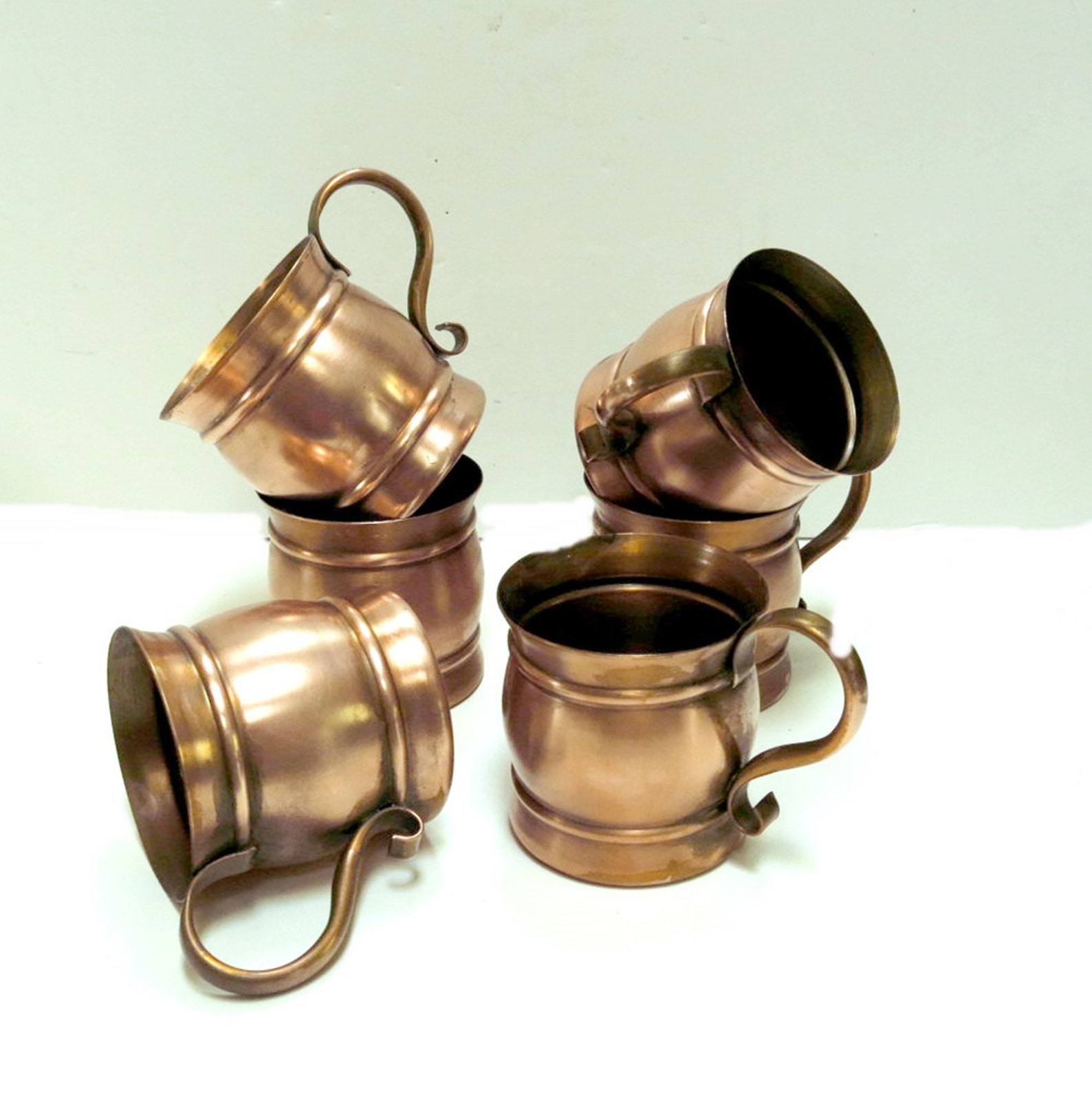 Gregorian Copper Mugs Set of 6 1960s Vintage Etsy