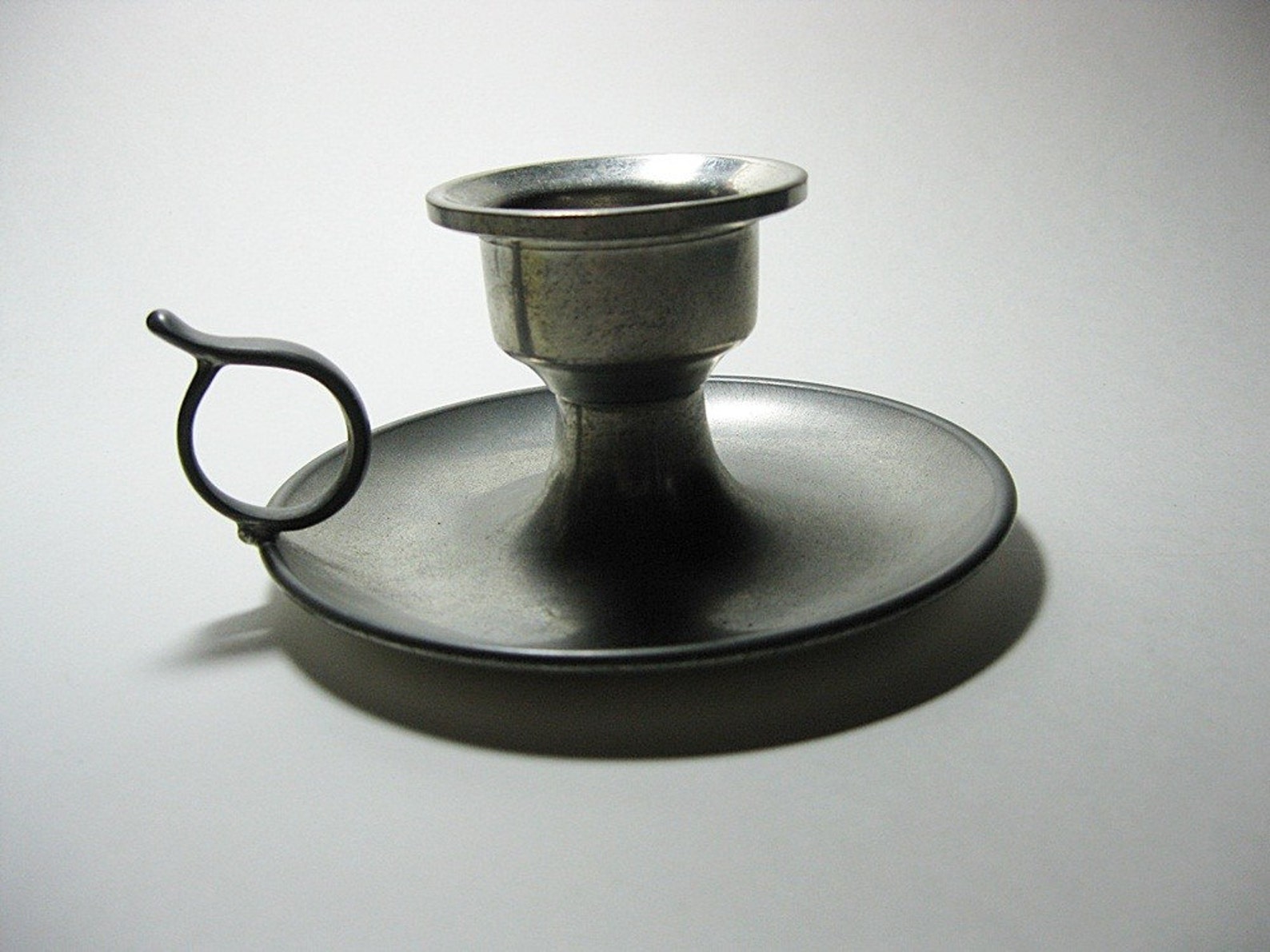 Vintage Pewter Chamber Stick Candle Holder Woodbury Etsy