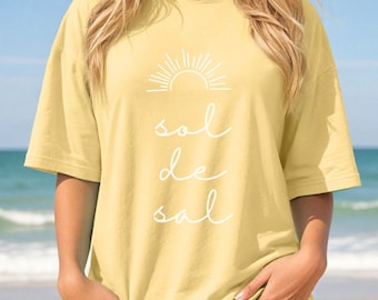 Sol de Sal T-Shirt: Brazilian Sun Graphic Tee, Beach Vacation Shirt