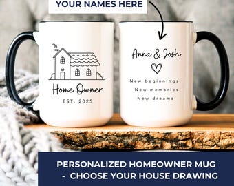 Housewarming Mug with Custom Name - Personalized Homeowner Gift