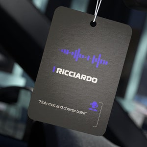 Formula 1 Car Air Freshener, Daniel Ricciardo Team Radio Funny Gift for F1 Fans, Car Accessories, Racing Car Decor, F1 Merchandise, Unique