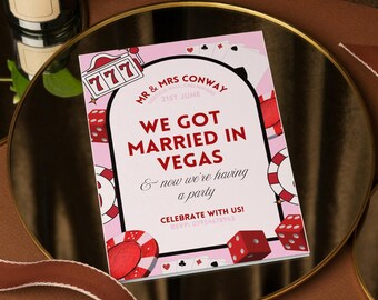 Vegas Wedding Party Invitation: A5 Editable Template (Digital Download)