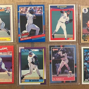 BO JACKSON - Lote exclusivo de 8 cartas - 1987-1990 - todas as cartas diferentes sem classificação - vida em plástico, então em perfeitas condições