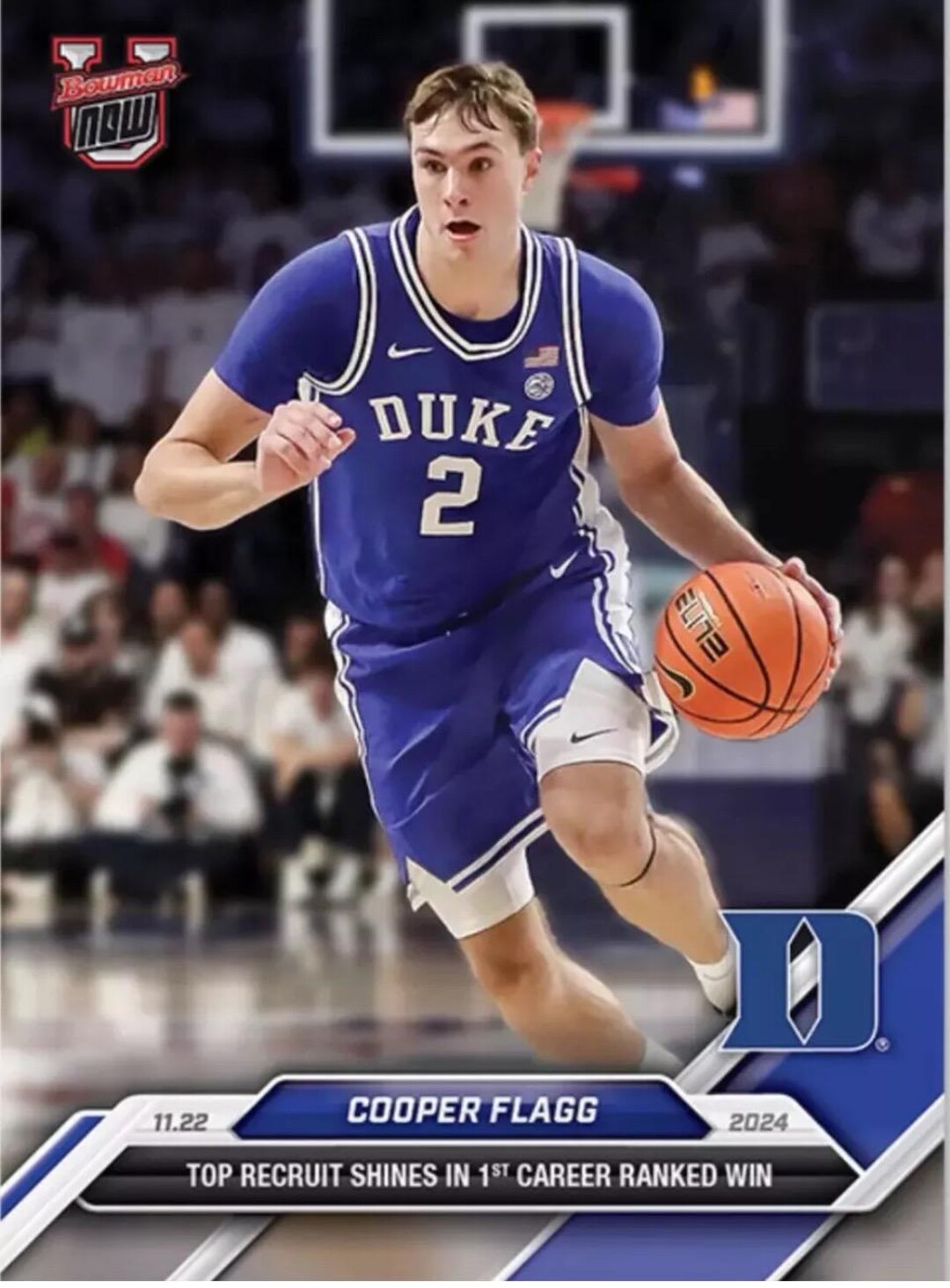 COOPER FLAGG Duke Rookie - Bowman U Now #16 - Card in Hand - Etsy
