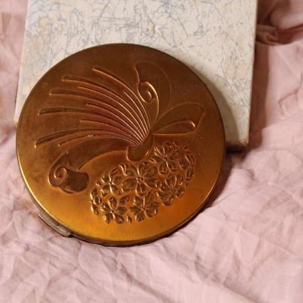 Vintage Compact w/ Powder - 1950s - Mid Century Modern - Wedding Gift - gift for her- Ladies Vanity Accessory