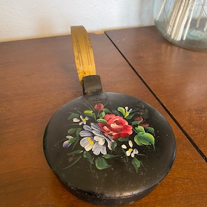 Vintage Hand-painted Metal Crumb Catcher | The Silent Butler | Midcentury Modern Tole Painting | NashCo Products, New York | Serving Tray