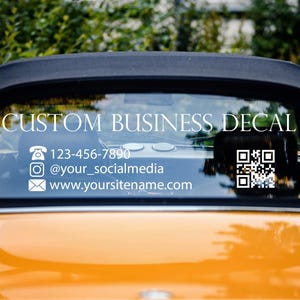 Personalized Business Name Vinyl Decal for Car - Custom Company Logo Sticker, Vehicle Branding Sign, Advertising Window Removable Decal w82