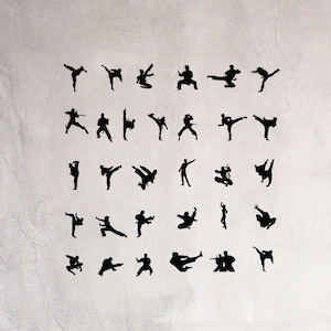 Karate Fighters Vinyl Wall Decal Martial Arts Wall Art for Dojos, Kids’ Rooms, Gym Decor, Karate Studio Decoration Sticker eg9914