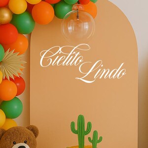 Cielito Lindo Decor – Baby Shower Backdrop Sign, Gender Reveal Decoration, Mexican Party Decal, Sweet One Balloon Arch Vinyl Sticker ea4634