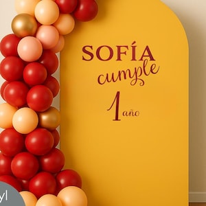 Birthday Decor Custom Spanish Decal “Cumpleaños” Personalized Name & Age Vinyl Sticker for Photo Backdrops Party Walls Decoration Sign w113