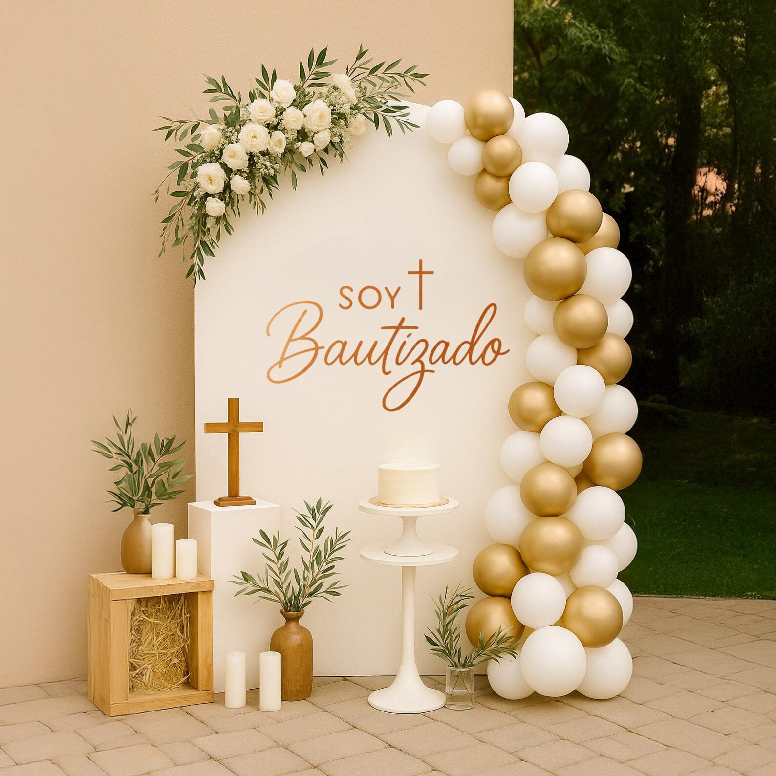 Baptism Backdrop Decoration Lettering Soy Bautizado Vinyl Decal Spanish ...