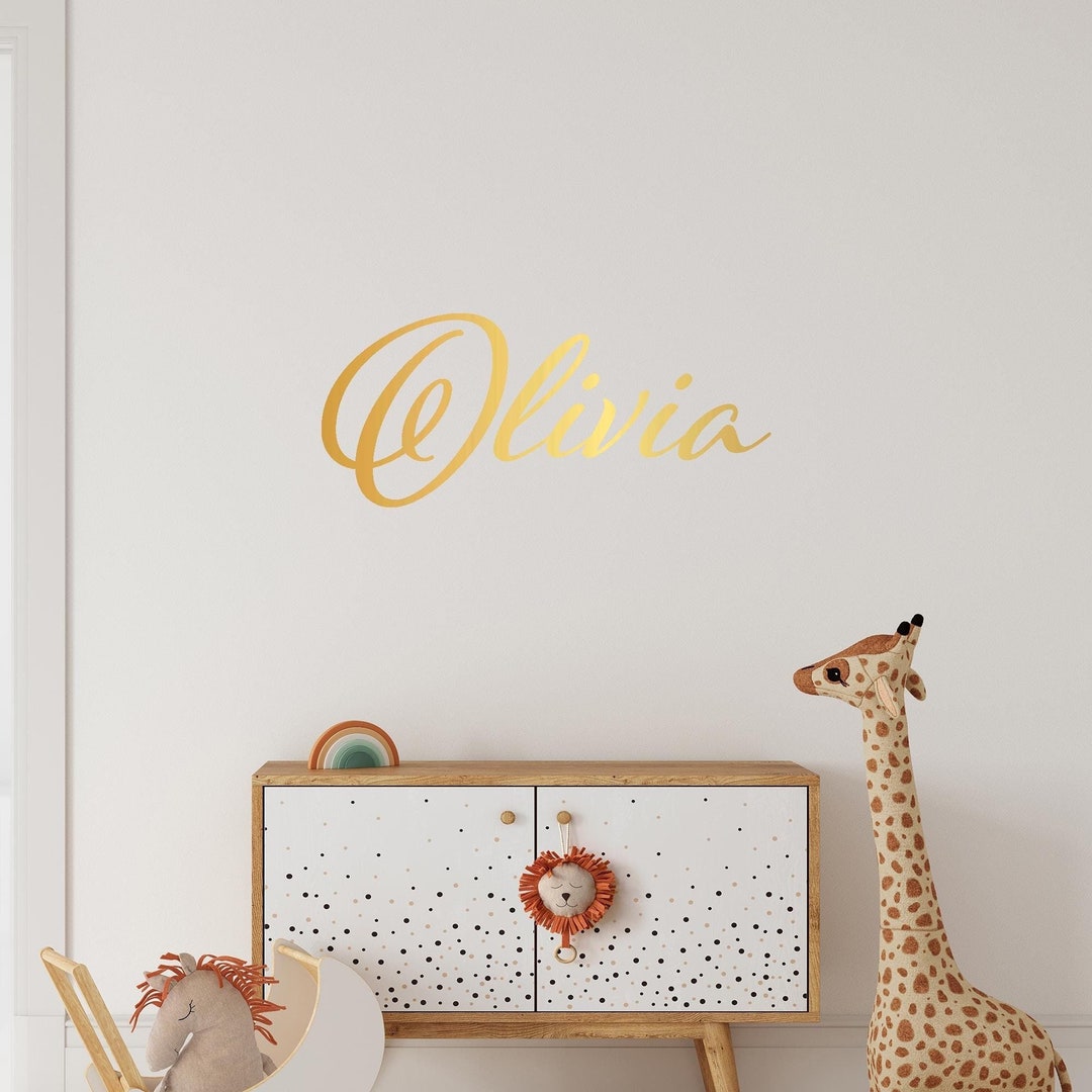 Baby Name Vinyl Wall Decal, Custom Nursery Name Sticker, Personalized ...