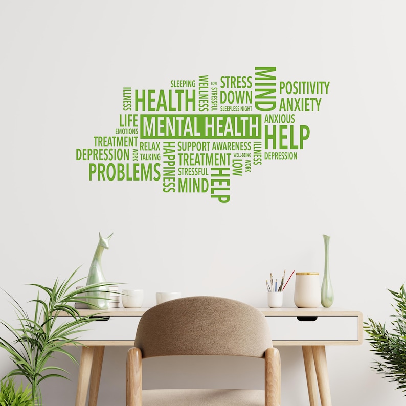 Mental Health Vinyl Wall Decal Therapy Center Decor Counselor Office ...