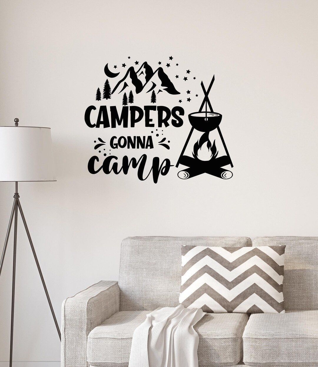 Campers Gonna Camp Vinyl Wall Decal, Fun Camping Quote for RV, Cabin ...