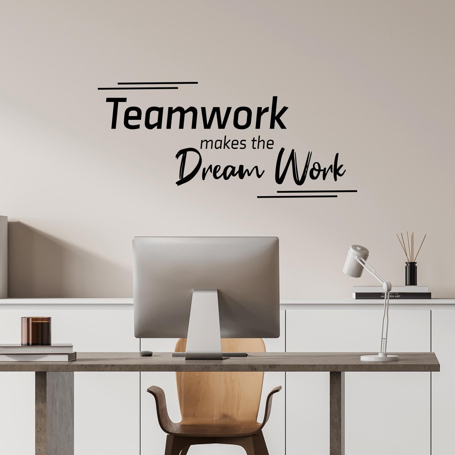 Teamwork Makes the Dream Work Wall Art Office Motivational Quote ...
