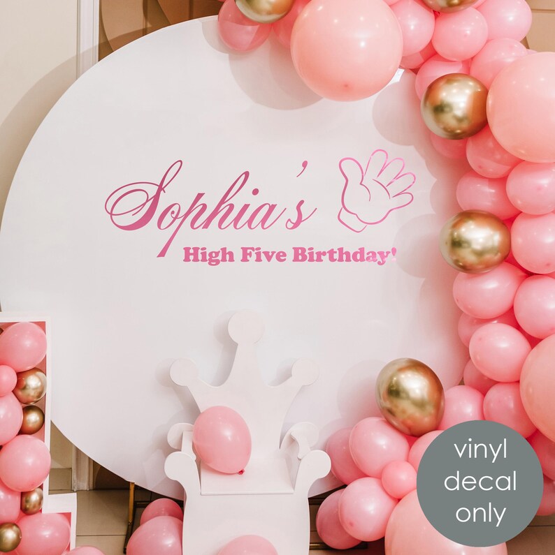 Personalized Fifth 5th Birthday Vinyl Decal, Custom Boy Girl Name ...