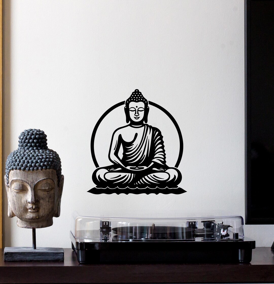 Wall Vinyl Decal Sitting Buddha Zen Wall Art for Meditation Room Yoga ...